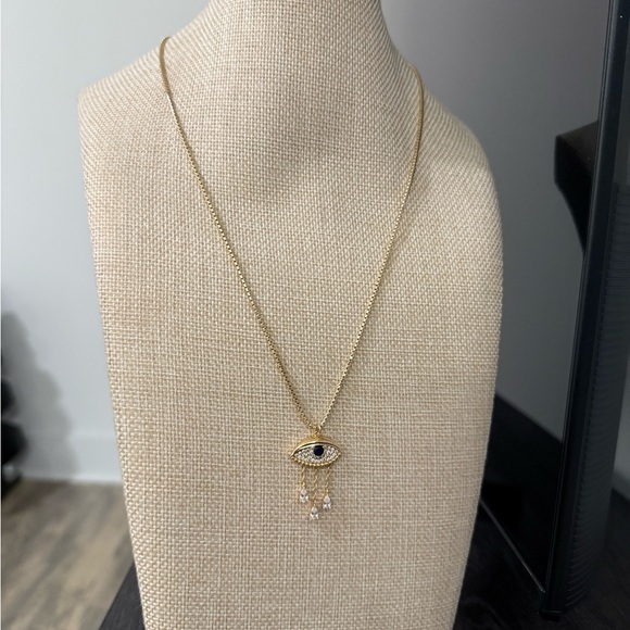 Gold Evil Eye Pendant Necklace - Picture 2 of 4